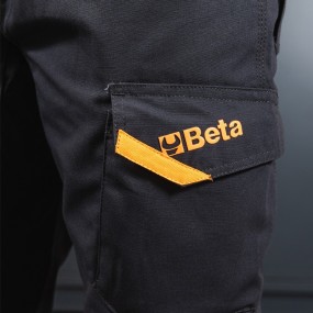 Pantalón de trabajo multibolsillos con elemento de tejido elástico, gris - Beta