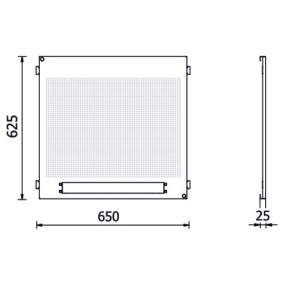 Painel inferior perfurado para ferramentas, para combinar com mobiliário de