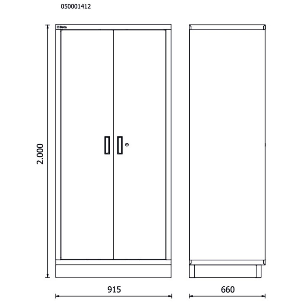 Инструментальный шкафчик с двумя дверцами, из листового металла, к комплекту