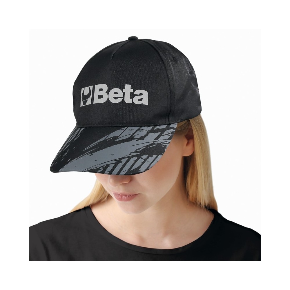 Cappellino Beta nero, design classico con visiera curva - Beta 7982N