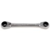Reversible ratcheting double-ended flat bi-hex ring wrenches, chrome-plated 192