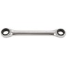 Ratcheting double-ended flat bi-hex ring wrenches 195