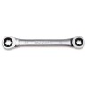 Ratcheting double-ended flat bi-hex ring wrenches with Torx head 195FTX